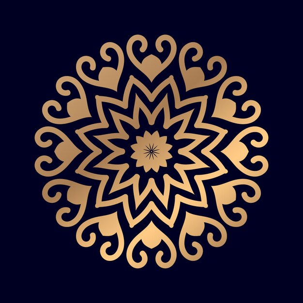 Gold circle on a dark blue background