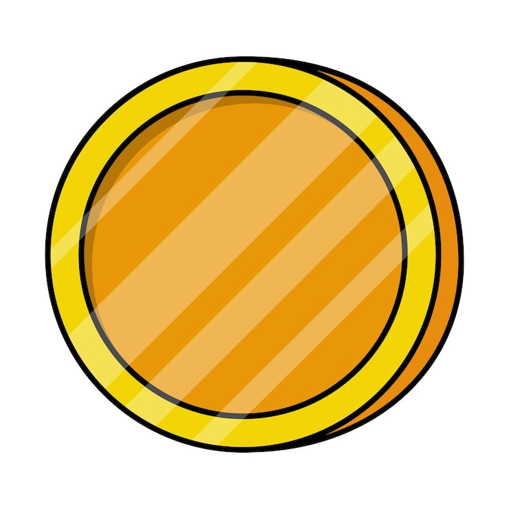 Vector gold coin isolated on white background cartoon
