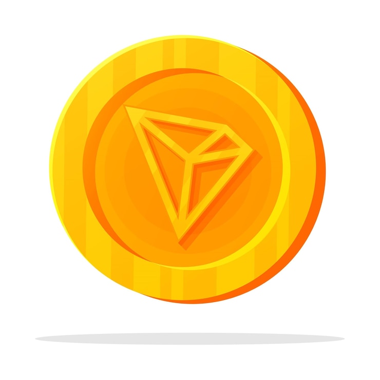 Vector gold coin with a crypto currency symbol