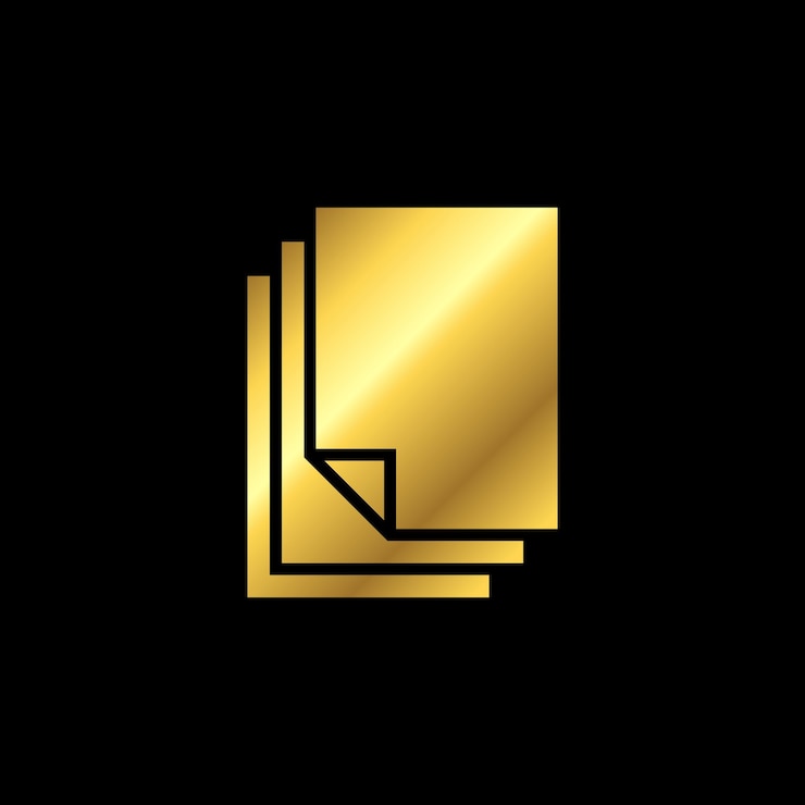 Vector gold color paper sheet icon vector template