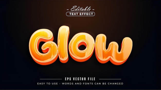 Gold glow neon editable text effect
