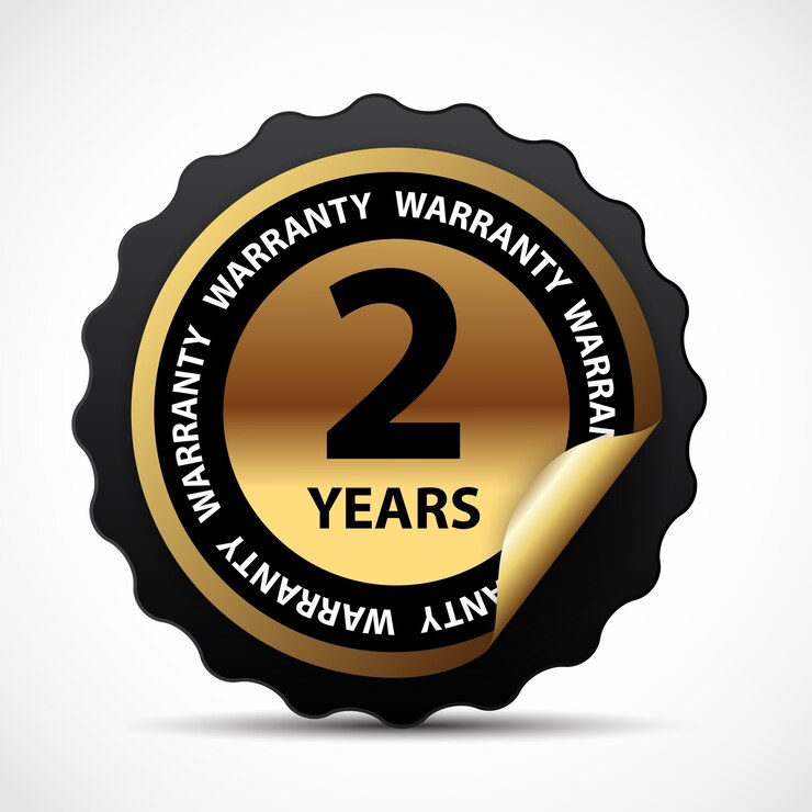 Vector gold  guarantee sign, 2 years warranty label