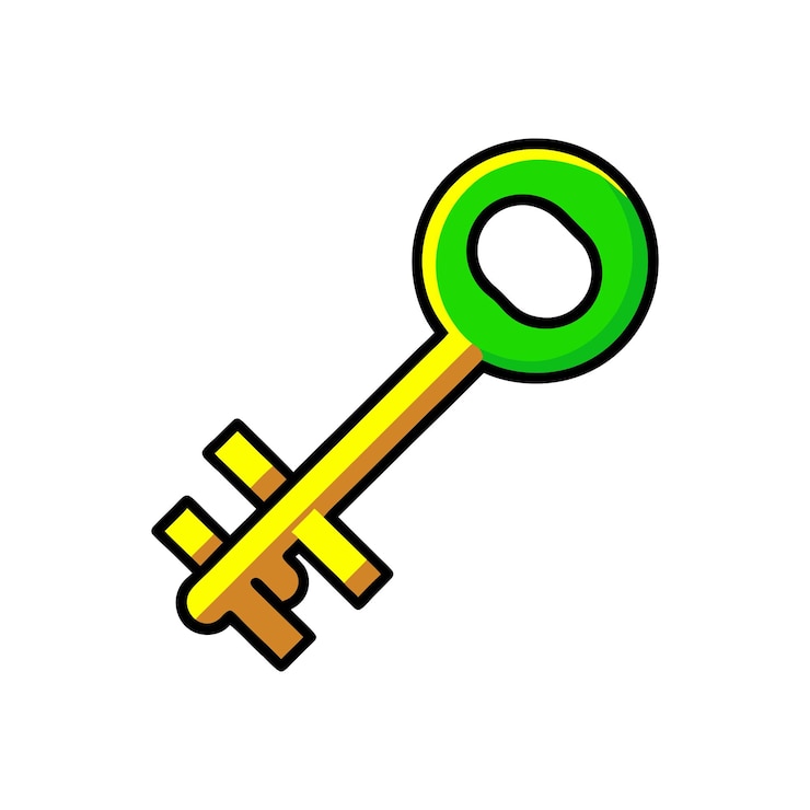 Vector gold key vector illustration