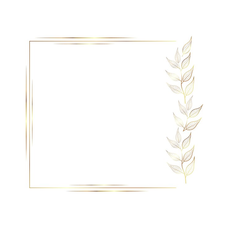 Gold leaves frame vector Background