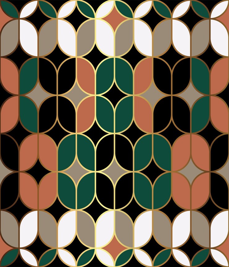 Vector gold palette geometric seamless pattern 1