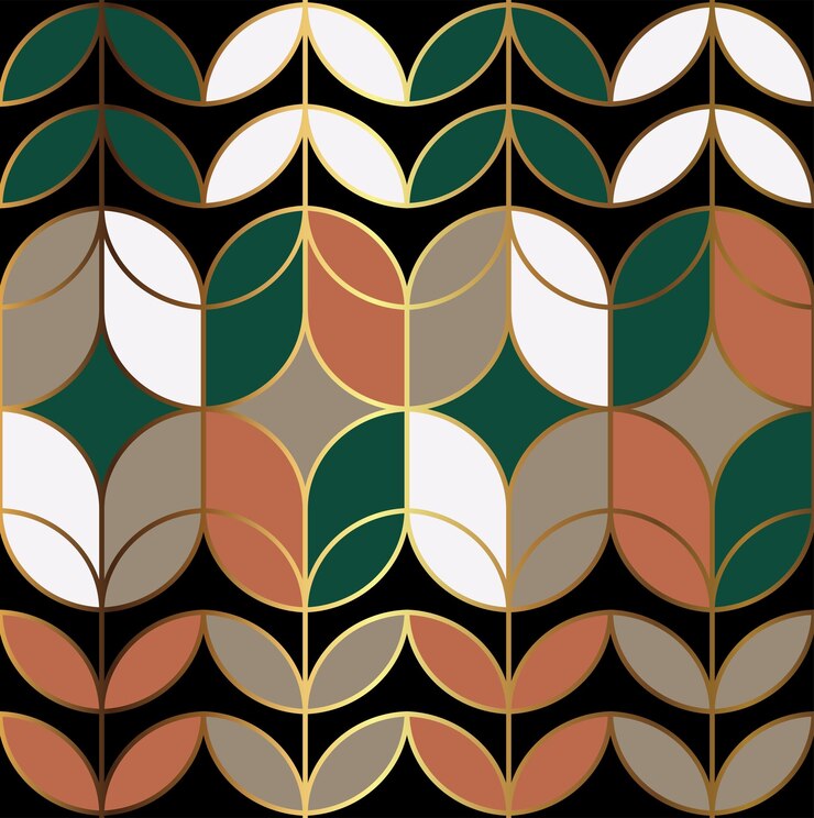 Vector gold palette geometric seamless pattern 7