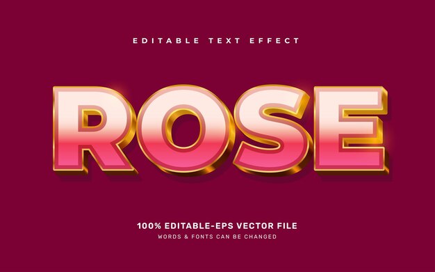 Gold rose editable text effect templateeffect