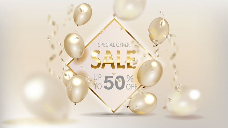Gold sale balloons store banners
