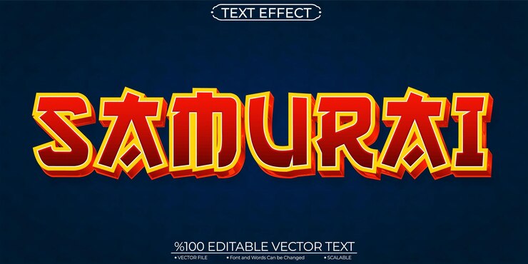 Gold Samurai Editable and Scalable Text Effect