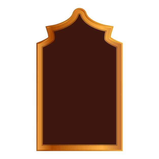 Golden arabic style frame bordering empty dark background