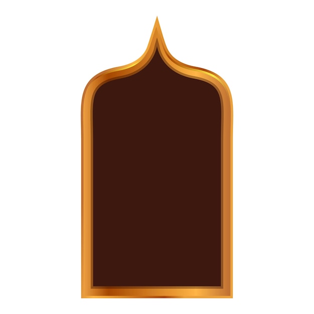 Golden arabic window frame with brown background