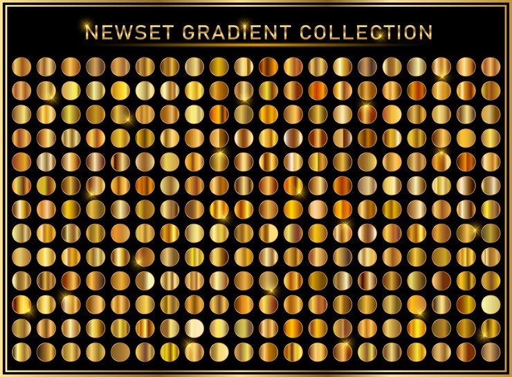 Golden big set collection of gradients luxury simple modern cover background