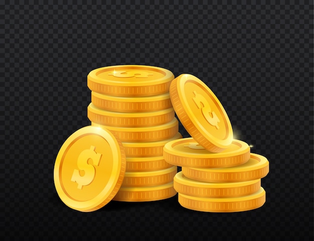 Golden coins pile