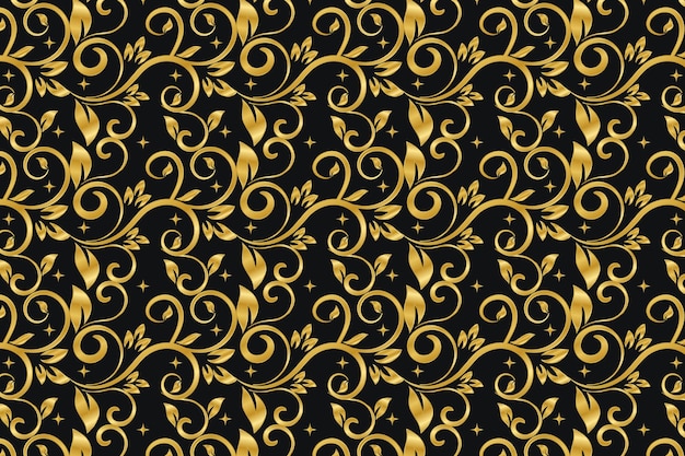 Golden floral background design templates