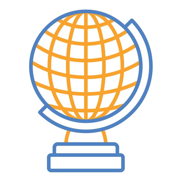 Vector golden globe icon