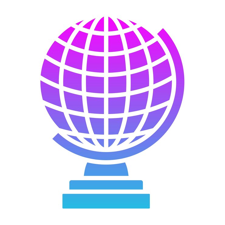 Vector golden globe icon