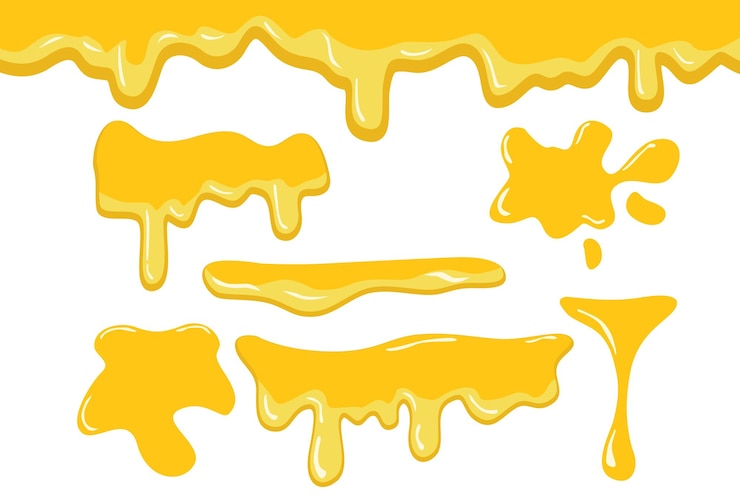 Vector golden honey dripping illustratdelicious honey drips and splatters for food and dessert illustration