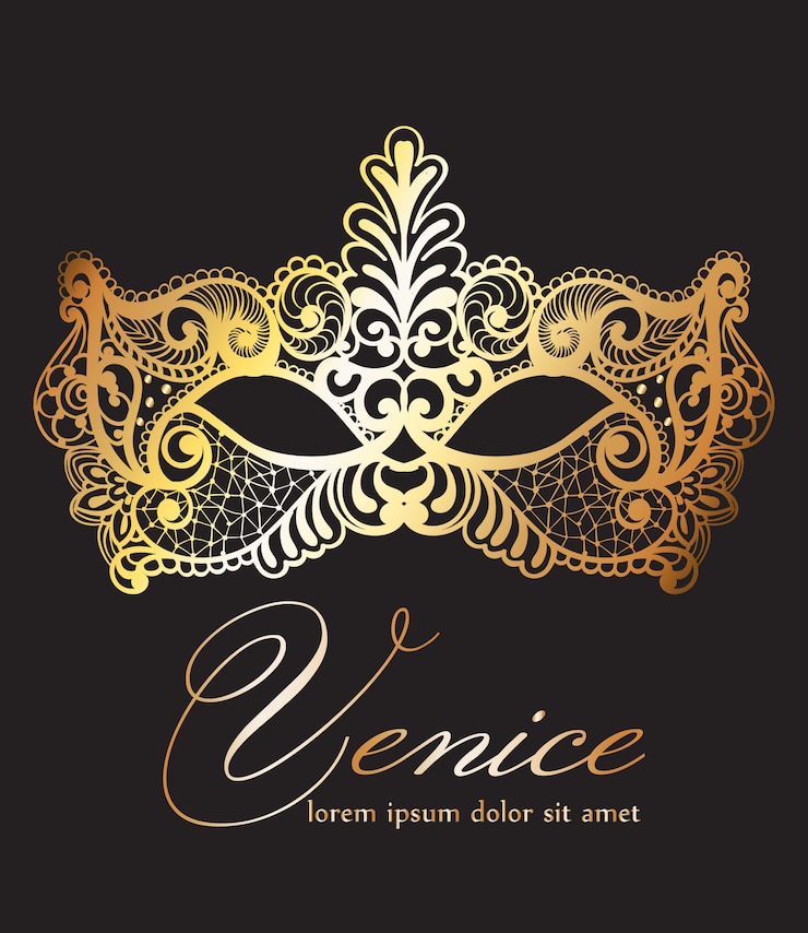 Vector golden lace mask carnival