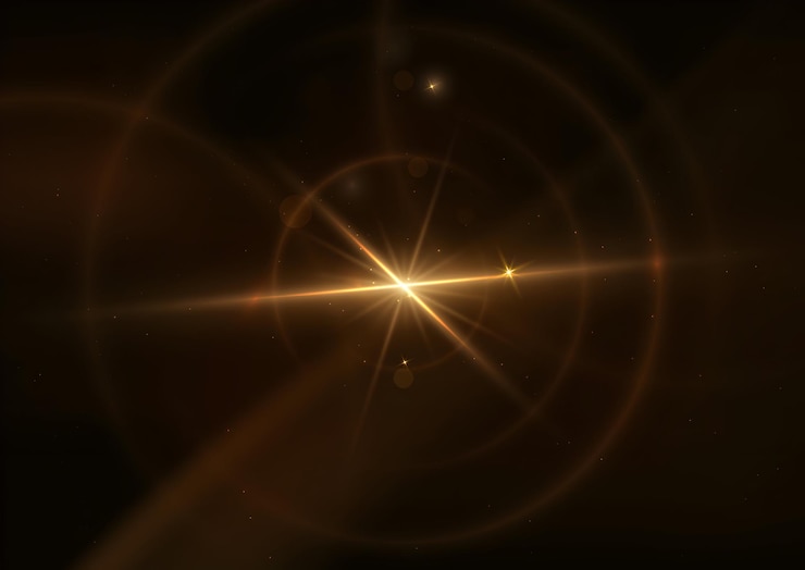 Vector golden lens flare