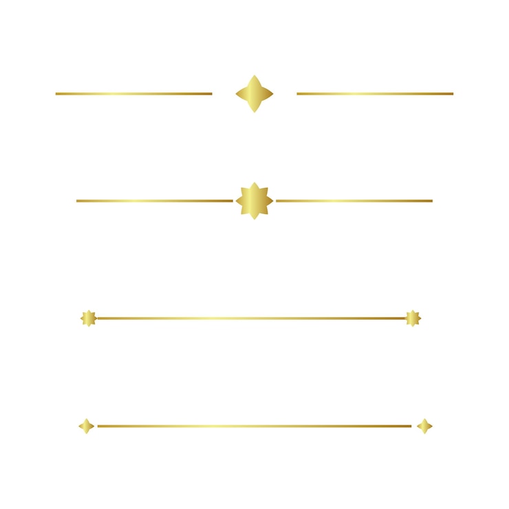 Golden lines calligraphy ornament set isolated on white background for luxury graphic design