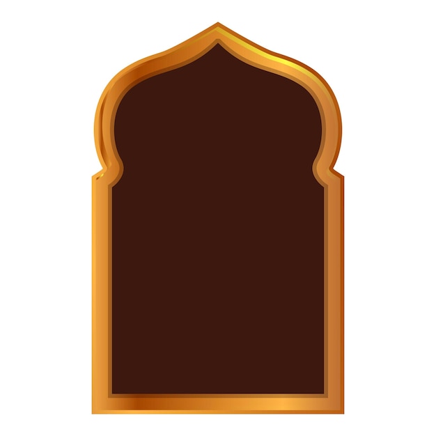 Golden ornate arabic style frame border presenting blank space