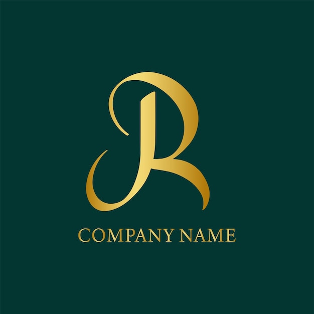 Golden R Logo Design Template