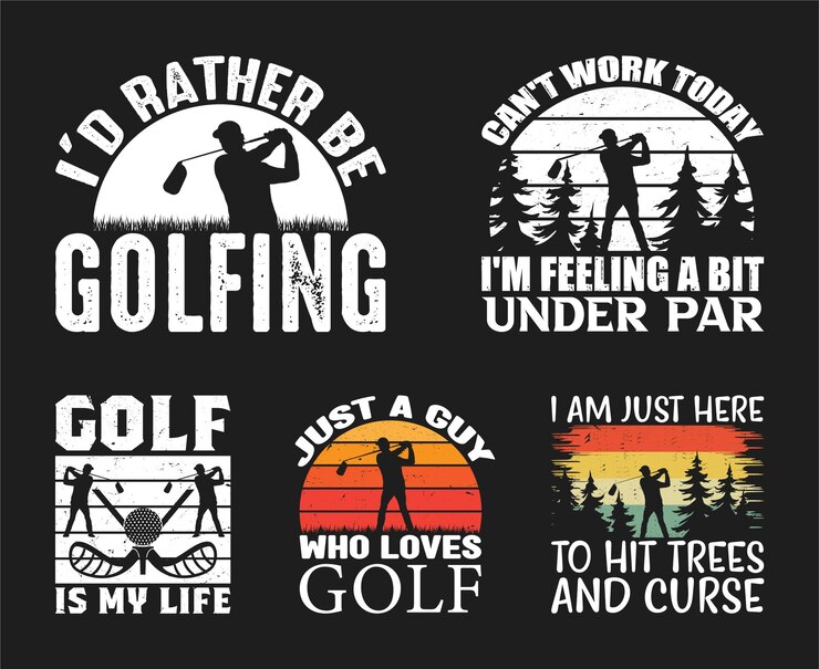 Vector golf t shirt design bundle golfing shirt vector golf t shirt design collection vintage
