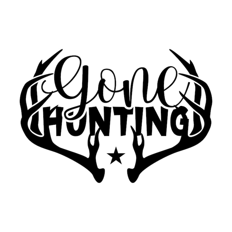 Vector gone hunting typography tshirt and svg designs for clothing and accessories