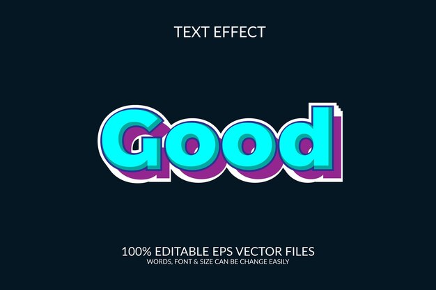 good 3d fully editable vector eps text effect illustration template