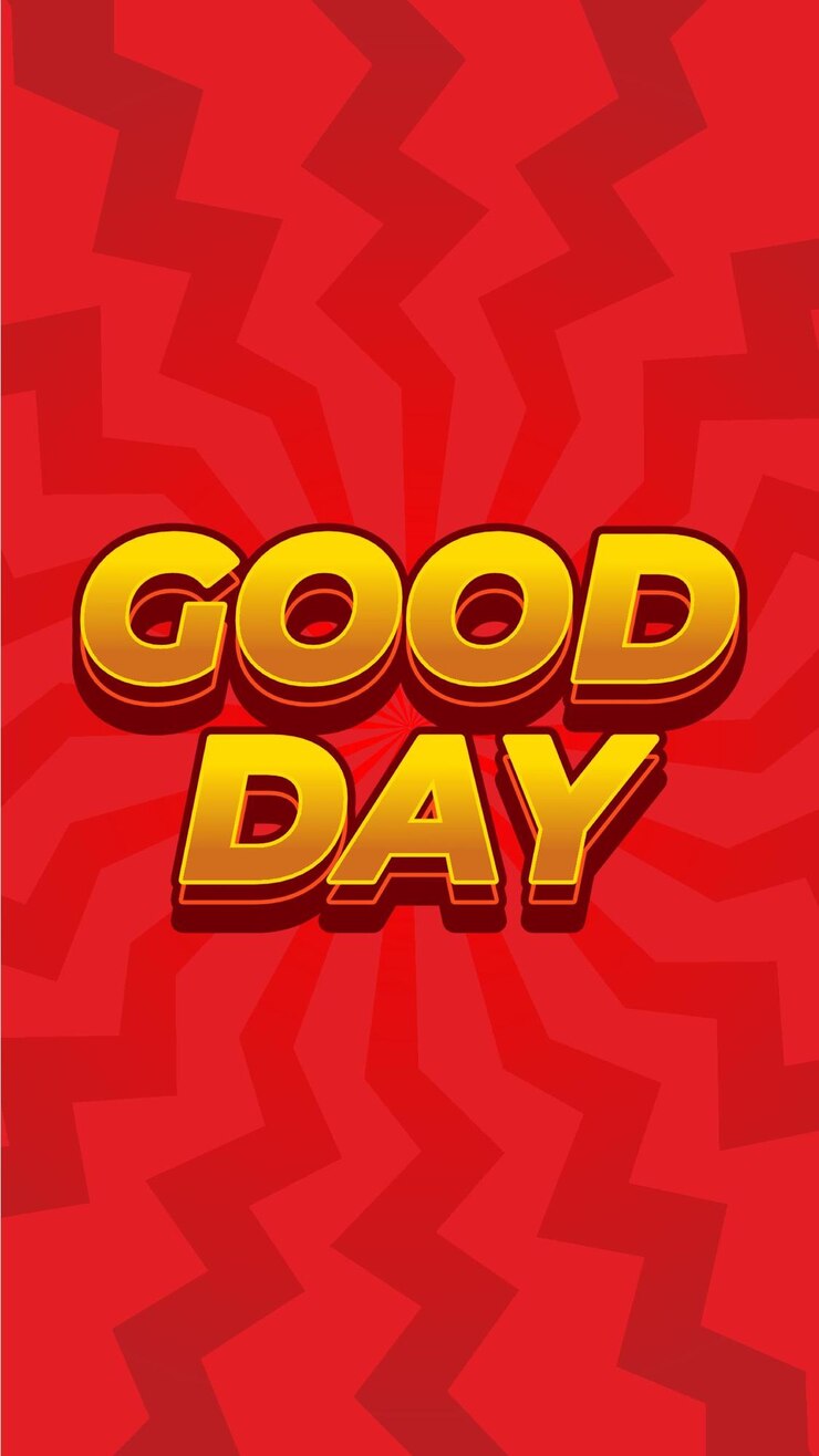 Vector good day text effect in 3d style portrait orientation