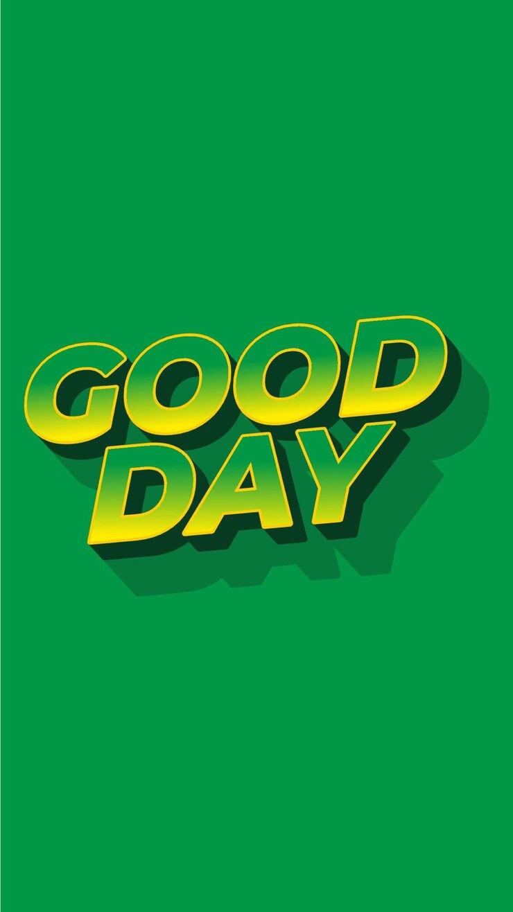 Vector good day text effect in 3d style portrait orientation