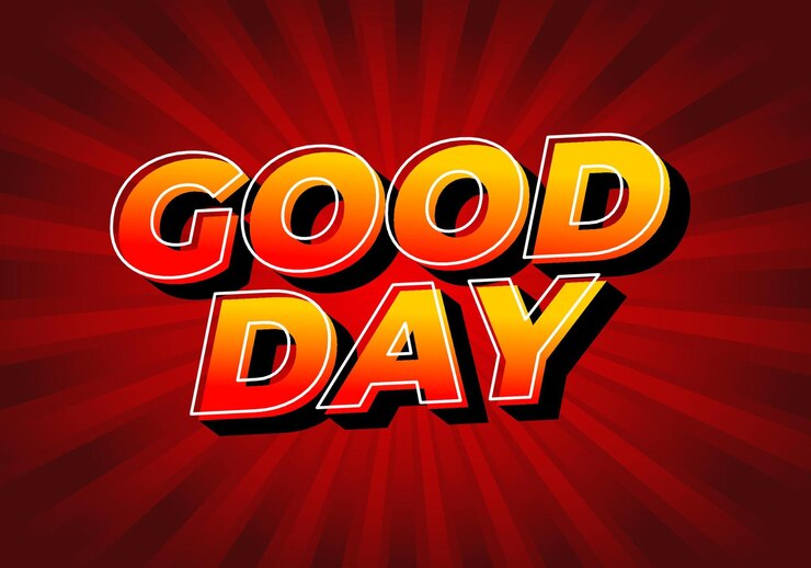 Vector good day text effect in 3d style with good colors