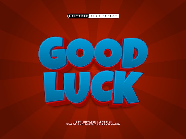 good luck editable text effect in simple and modern text style