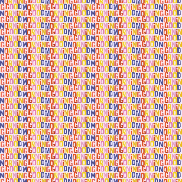 Good Morning retro text repeat background pattern