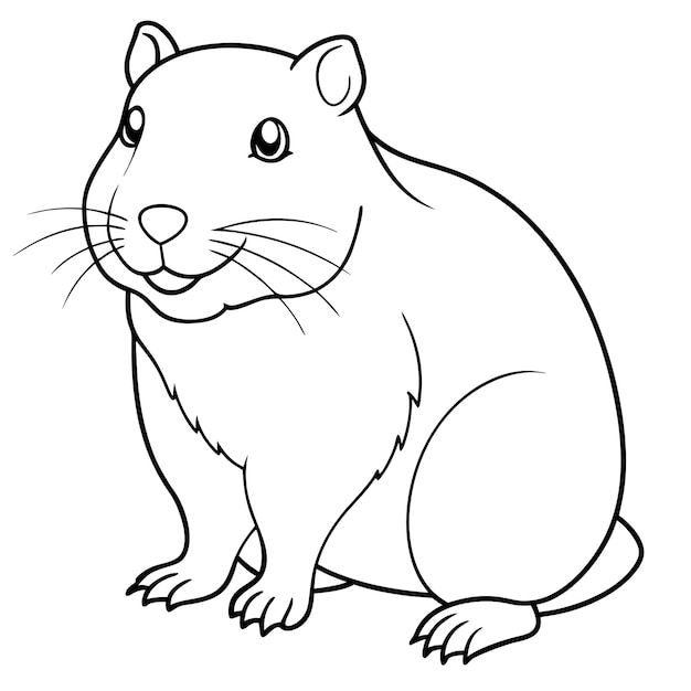 Gopher Line Art Vector Illustration