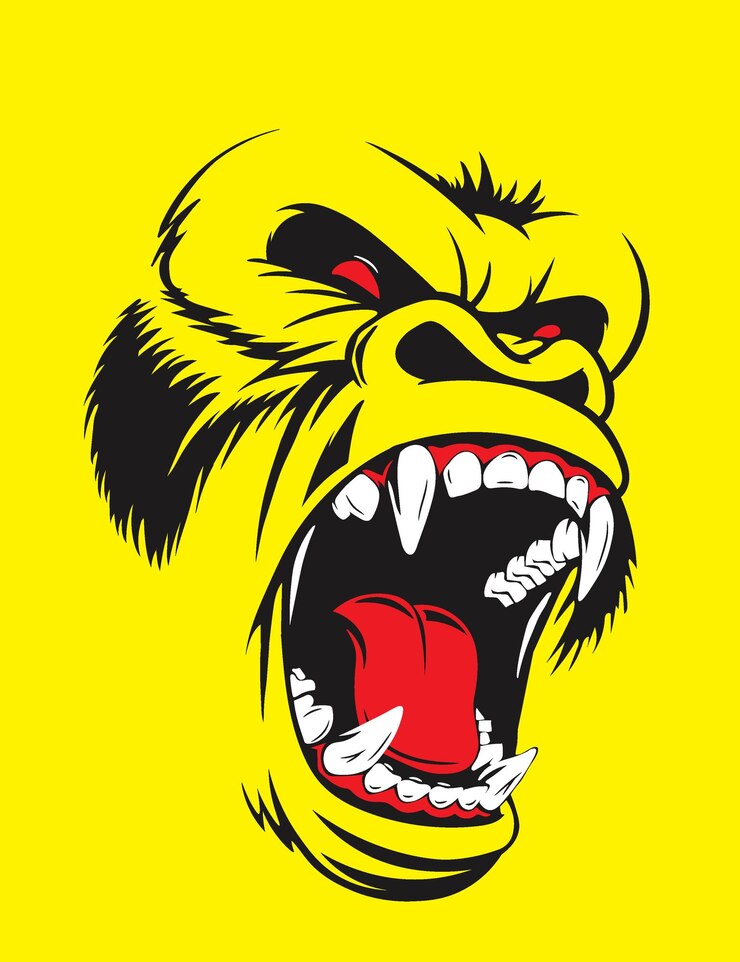 Gorilla Face Art and mascot logo