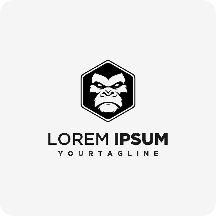 Vector gorilla head logo design vector image