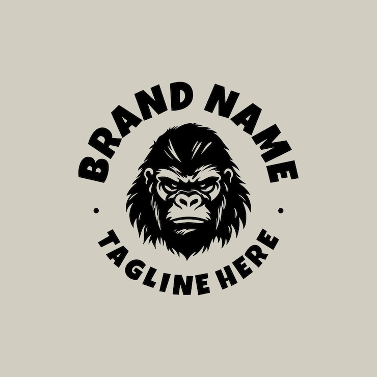 Vector gorilla logo silhouette vector