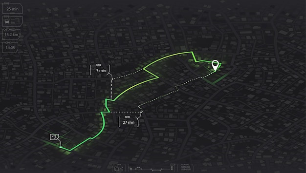 Gps map navigation to own house View from above the map buildings Abstract city map, background.
