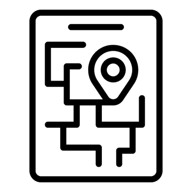 Gps navigation system showing location on a city map with roads and buildings