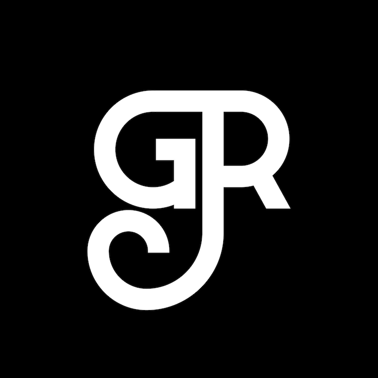 Vector gr letter logo design on black background gr creative initials letter logo concept gr letter design gr white letter design on black background g r g r logo