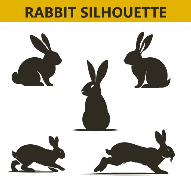 Graceful Rabbit silhouette Elegant Bunny Vector Design