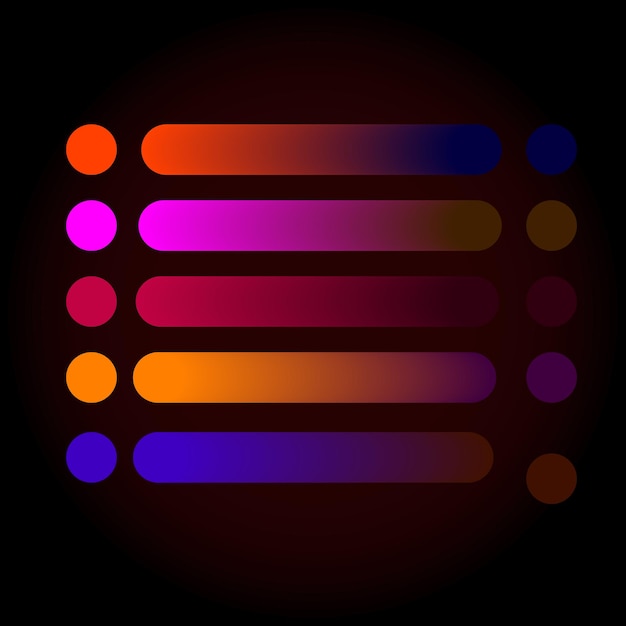 gradient color palette with vector elements