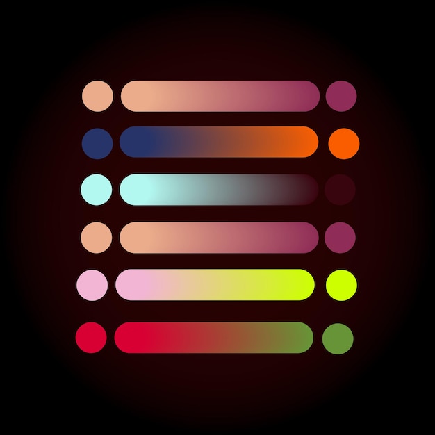 gradient color palette with vector elements