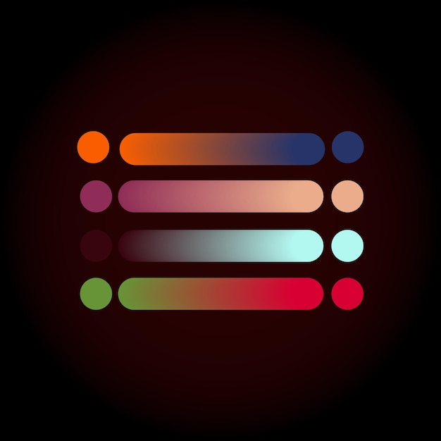 gradient color palette with vector elements