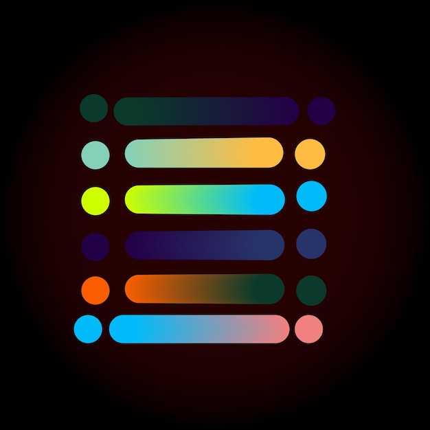 gradient color palette with vector elements
