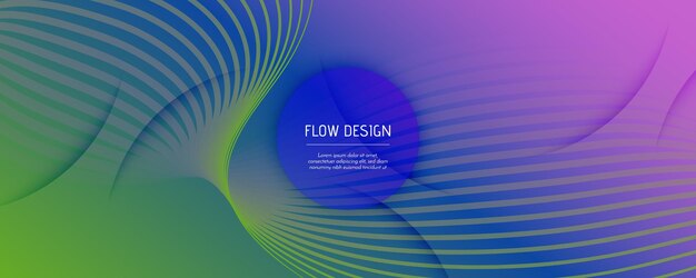 Gradient geometric poster design wave web page template
