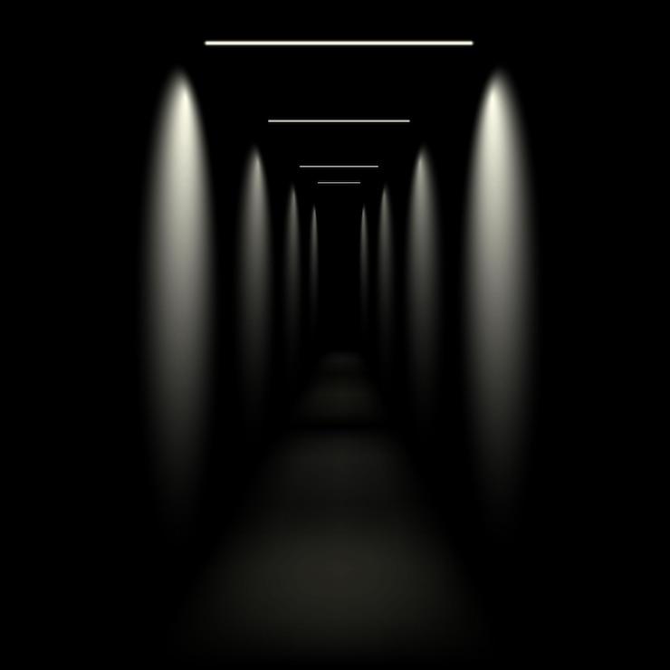Vector gradient hallway yellow lights
