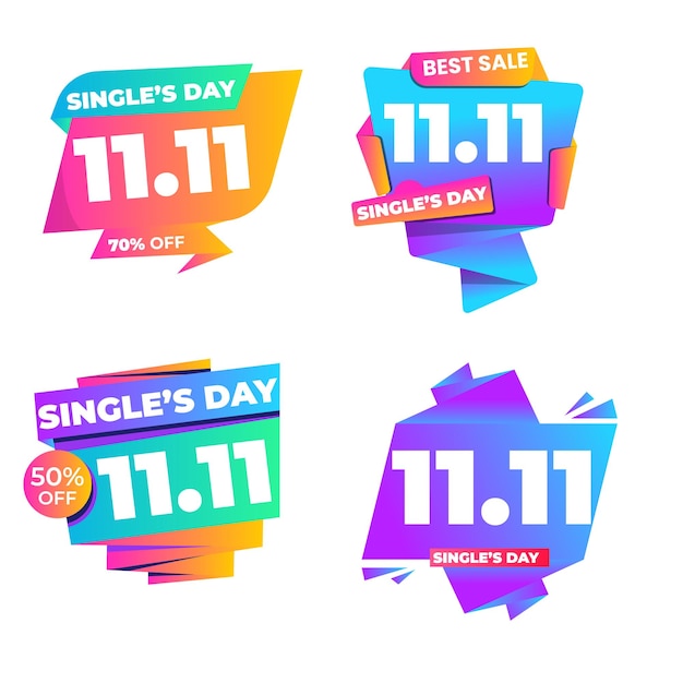 gradient single s day banners collection design vector illustration