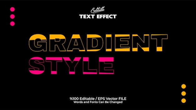 gradient style editable text effect